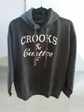 Crooks & Castles Black Pullover Hoodie with White Logo